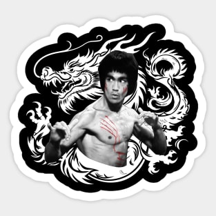 Bruce Lee in Enter The Dragon (White Version) Sticker